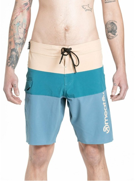 Meatfly Meatfly pánske plavky Mitch Boardshorts 21" Slate Blue / Latte | Modrá | Veľkosť