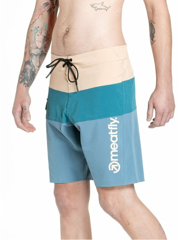 Meatfly Meatfly pánske plavky Mitch Boardshorts 21" Slate Blue / Latte | Modrá | Veľkosť