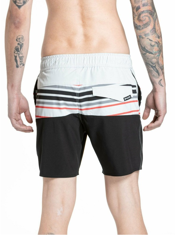 Meatfly Meatfly pánske plavky Keith Boardshorts 17" Light Grey / Red Orange | Sivá | Veľkosť