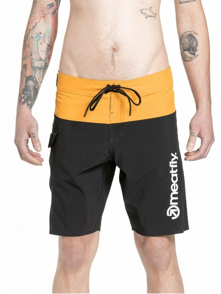 Meatfly Meatfly pánske plavky Mitch Boardshorts 21" Yellow / Black | Žltá | Veľkosť