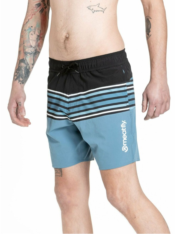 Meatfly Meatfly pánske plavky Keith Boardshorts 17" Slate Blue | Modrá | Veľkosť