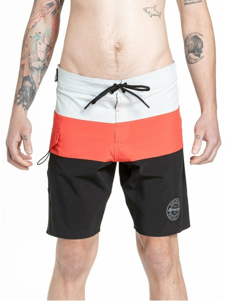 Meatfly Meatfly pánske plavky Mitch Boardshorts 21" Red Orange / Black | Červená | Veľkosť
