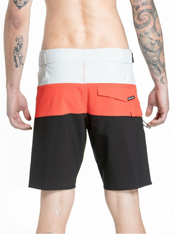 Meatfly Meatfly pánske plavky Mitch Boardshorts 21" Red Orange / Black | Červená | Veľkosť