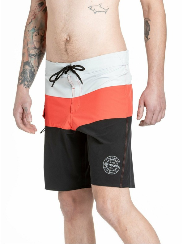 Meatfly Meatfly pánske plavky Mitch Boardshorts 21" Red Orange / Black | Červená | Veľkosť