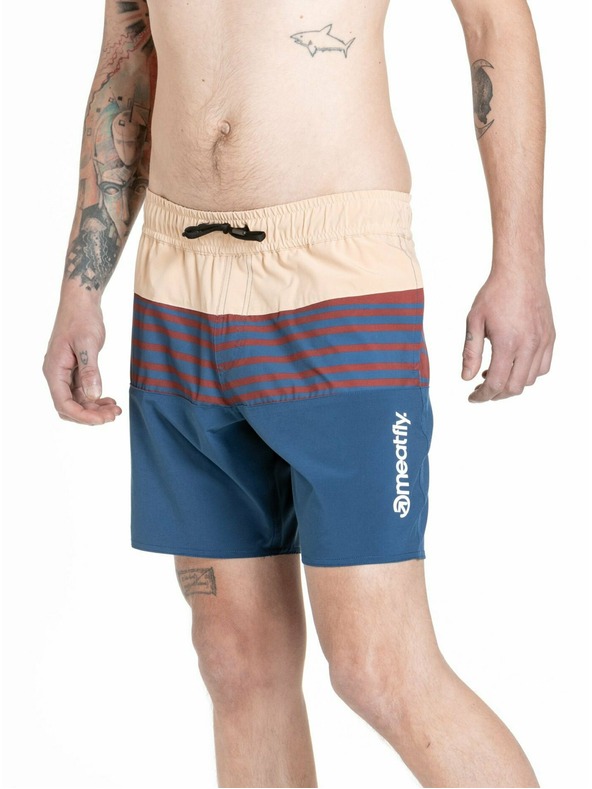 Meatfly Meatfly pánske plavky Keith Boardshorts 17" Navy / Latte | Modrá | Veľkosť