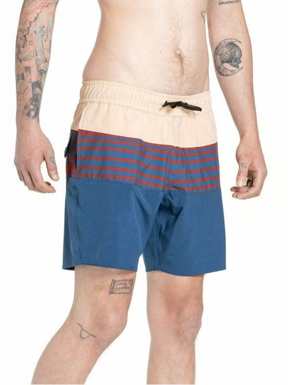 Meatfly Meatfly pánske plavky Keith Boardshorts 17" Navy / Latte | Modrá | Veľkosť