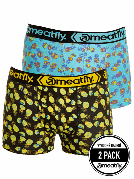 Meatfly Meatfly pánske boxerky Balboa Boxershorts Double Pack Pineapple | Čierna | Veľkosť