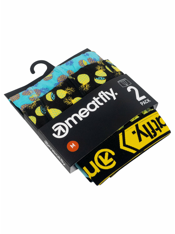 Meatfly Meatfly pánske boxerky Balboa Boxershorts Double Pack Pineapple | Čierna | Veľkosť