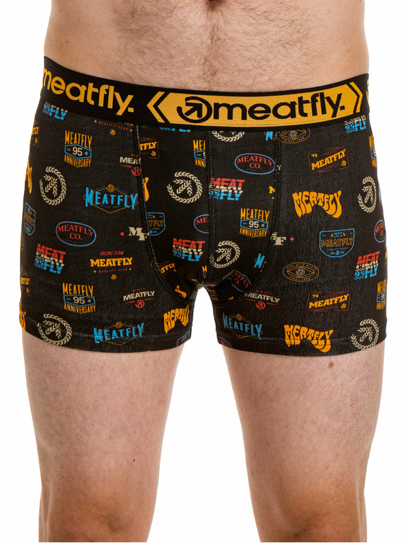 Meatfly Meatfly pánske boxerky Balboa Boxershorts Double Pack Badges | Čierna | Veľkosť