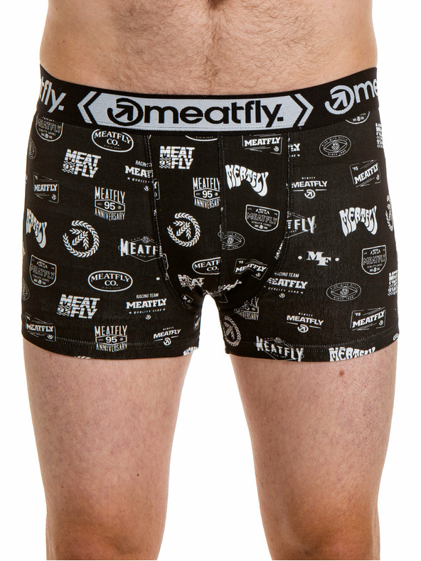 Meatfly Meatfly pánske boxerky Balboa Boxershorts Double Pack Badges | Čierna | Veľkosť
