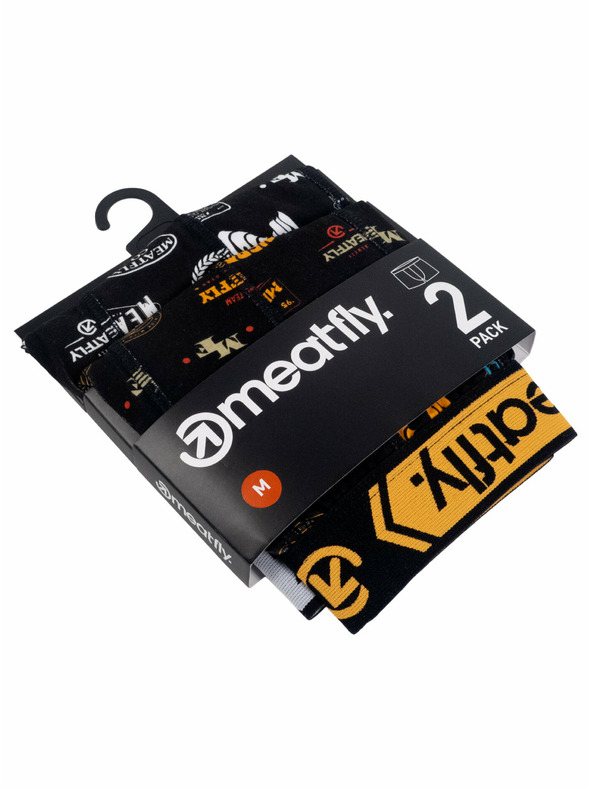 Meatfly Meatfly pánske boxerky Balboa Boxershorts Double Pack Badges | Čierna | Veľkosť