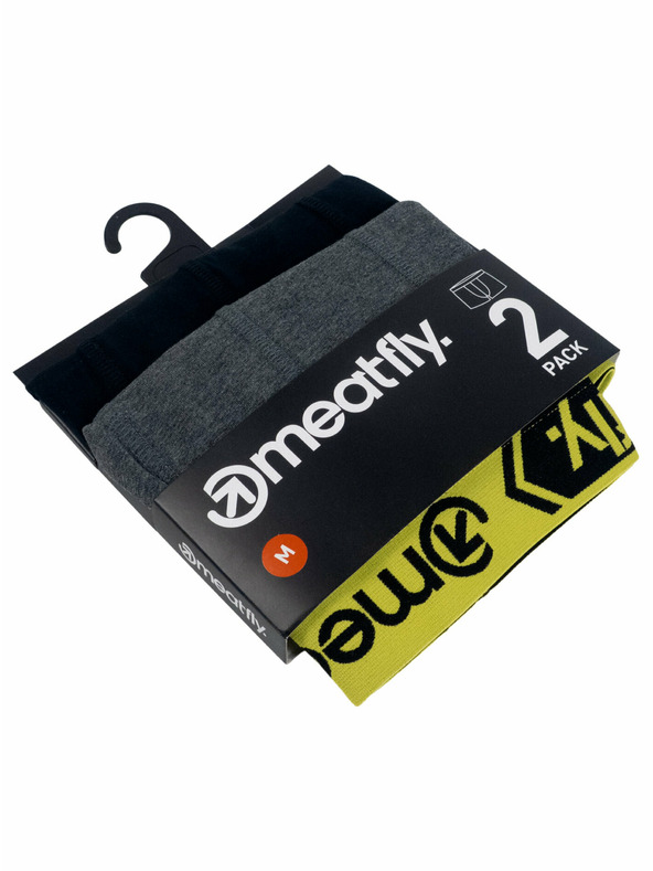 Meatfly Meatfly pánske boxerky Balboa Boxershorts Double Pack Grey Heather/Black | Čierna | Veľkosť