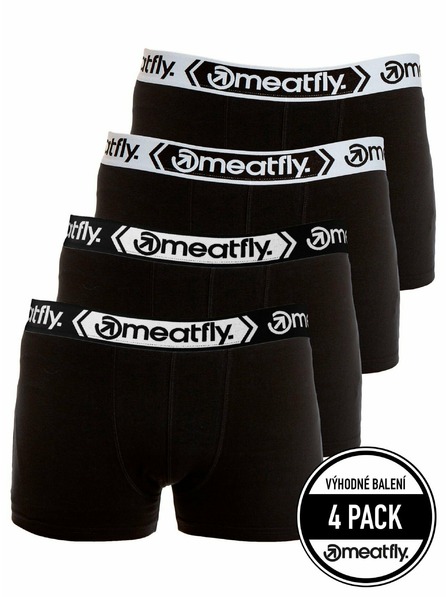 Meatfly Meatfly pánske boxerky Balboa Boxershorts Four Pack Black/Black | Čierna | Veľkosť