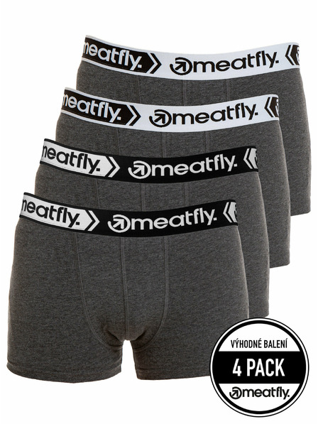 Meatfly Meatfly pánske boxerky Balboa Boxershorts Four Pack Grey Heather | Sivá | Veľkosť