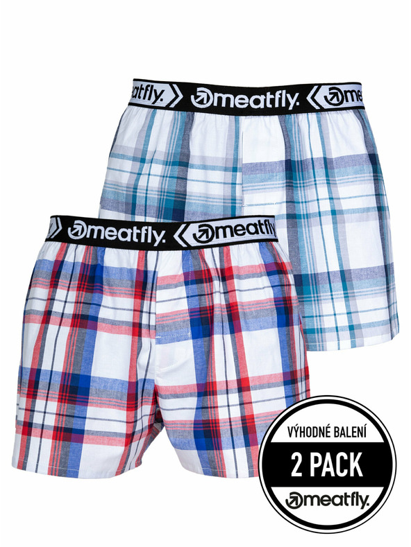 Meatfly Meatfly pánske boxerky Gigi White Red / Blue | Biela | Veľkosť