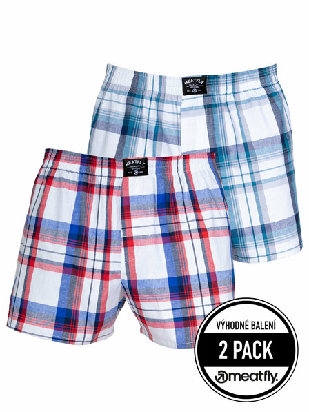Meatfly Meatfly pánske boxerky Doug White Red / Blue