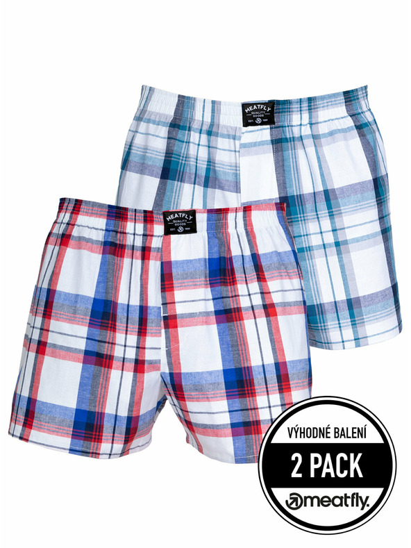 Meatfly Meatfly pánske boxerky Doug White Red / Blue