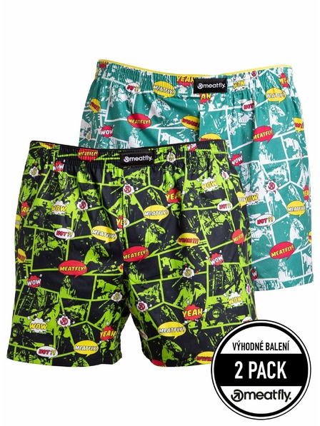 Meatfly Meatfly pánske boxerky Agostino Green Comics | Zelená | Veľkosť