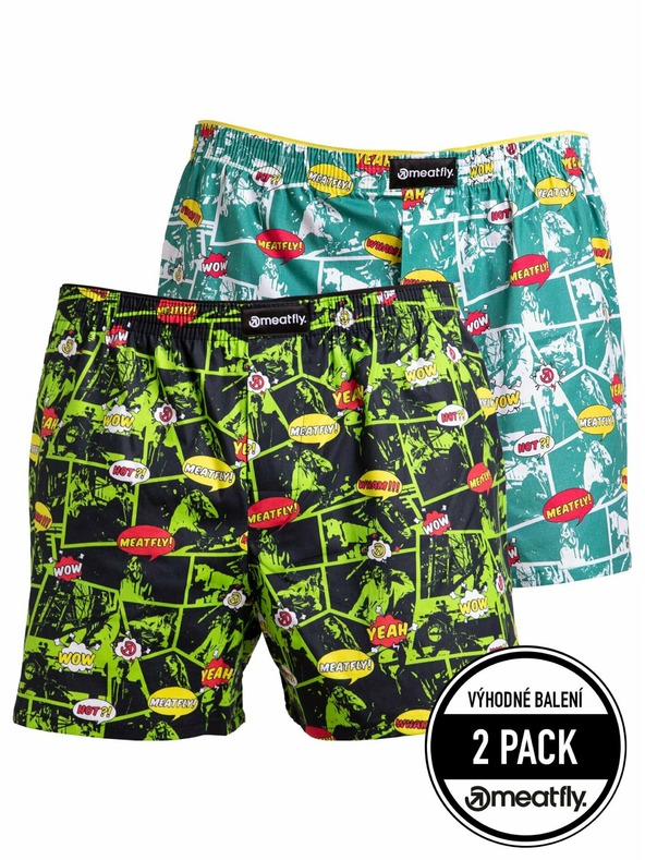 Meatfly Meatfly pánske boxerky Agostino Green Comics | Zelená | Veľkosť
