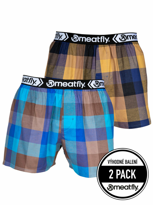 Meatfly Meatfly pánske boxerky Gigi Brown / Blue | Hnedá | Veľkosť