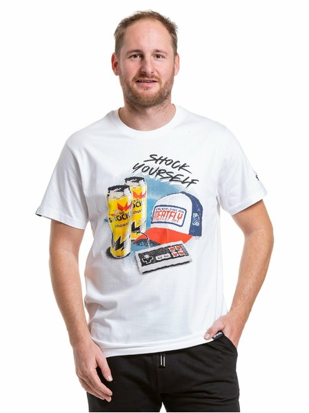 Meatfly Meatfly pánske tričko Big Shock 8Bit White | Biela | Veľkosť