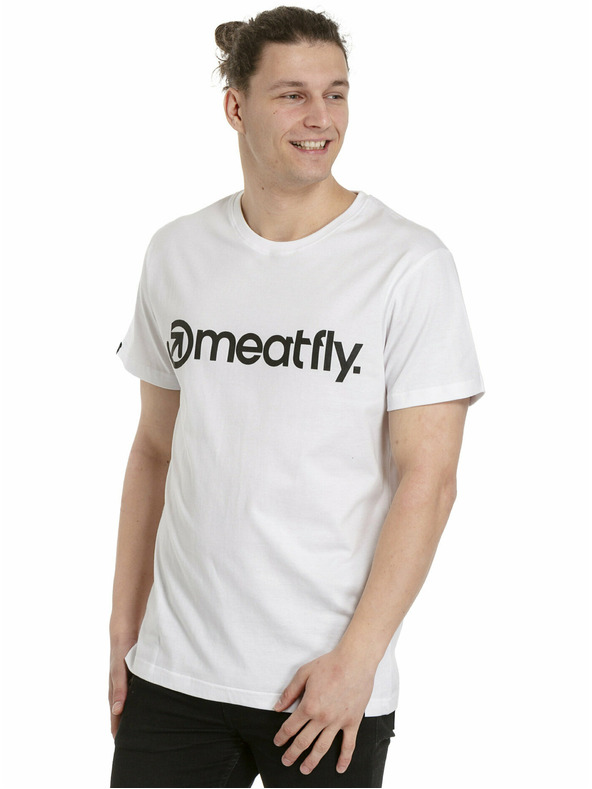 Meatfly Meatfly pánske tričko MF Logo White | Biela | Veľkosť M | 100% bavlna