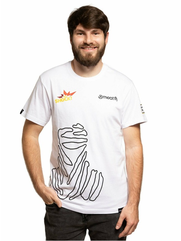 Meatfly Meatfly pánske tričko Big Shock Dakar White | Biela | Veľkosť M | 100% bavlna
