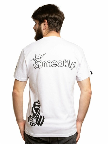 Meatfly Meatfly pánske tričko Big Shock Dakar White | Biela | Veľkosť M | 100% bavlna