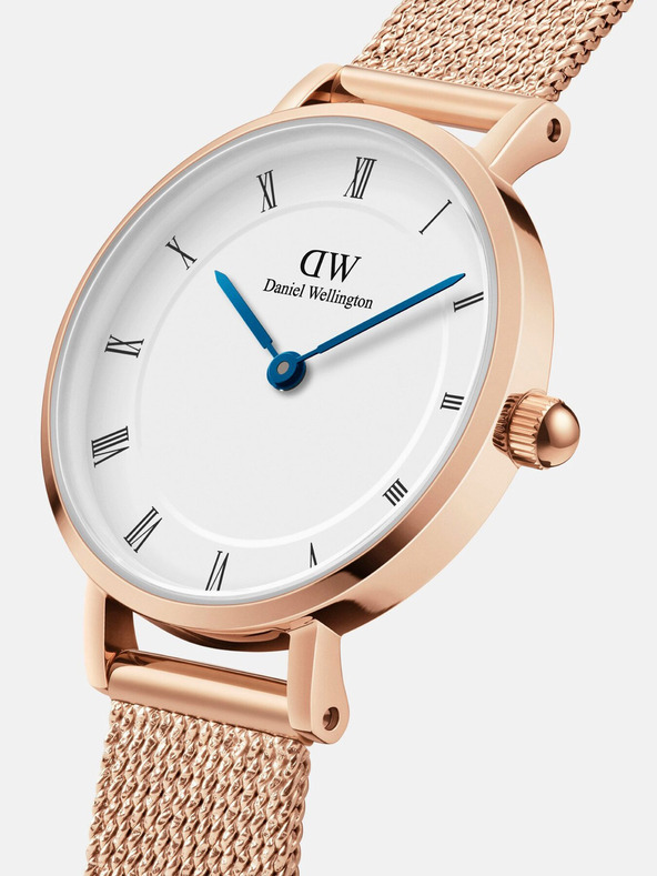 Daniel Wellington Ružovo-zlaté dámske hodinky Daniel Wellington mesh Petite Melrose