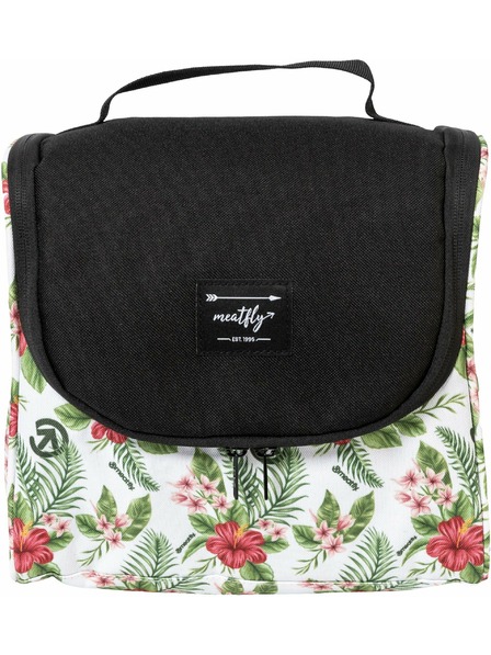 Meatfly Meatfly toaletná taška Cara White Tropical | Čierna | Objem 6 L