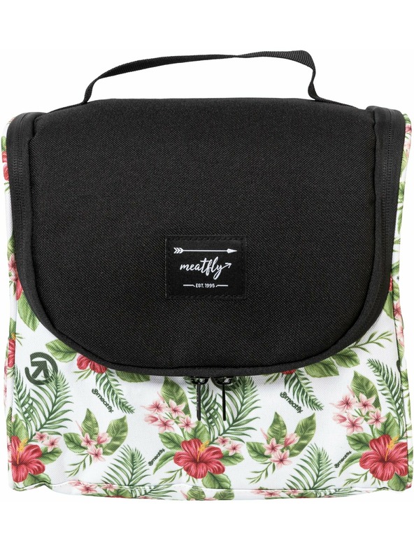 Meatfly Meatfly toaletná taška Cara White Tropical | Čierna | Objem 6 L