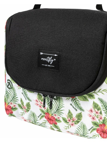 Meatfly Meatfly toaletná taška Cara White Tropical | Čierna | Objem 6 L
