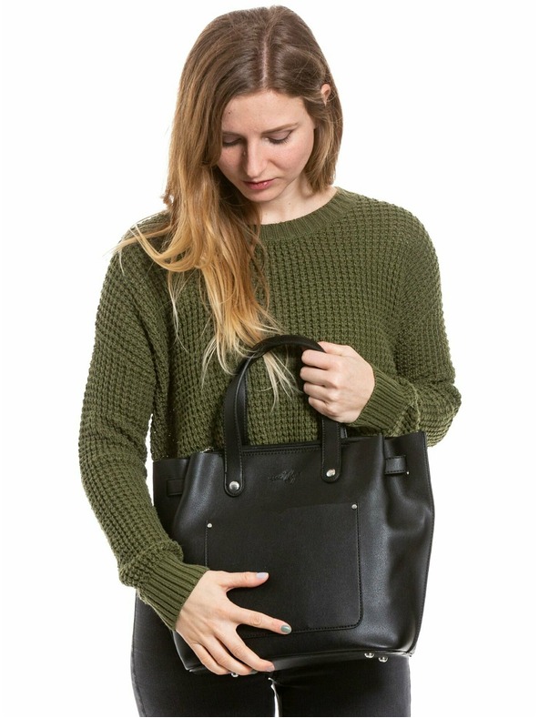 Meatfly Meatfly kabelka Alma Black | Čierna | Objem 13 L