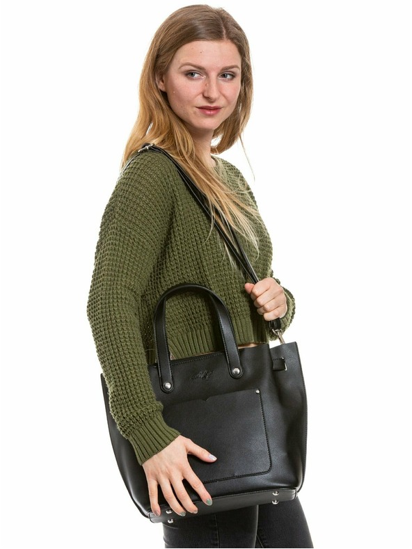 Meatfly Meatfly kabelka Alma Black | Čierna | Objem 13 L