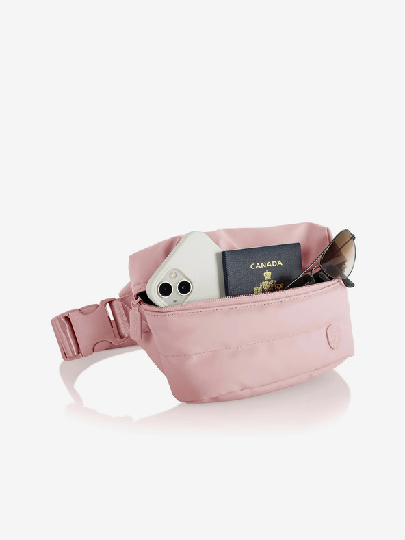 Heys Ružová dámska ľadvinka Heys Puffer Mini Waist Bag Rose