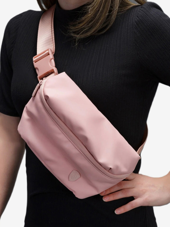 Heys Ružová dámska ľadvinka Heys Puffer Mini Waist Bag Rose
