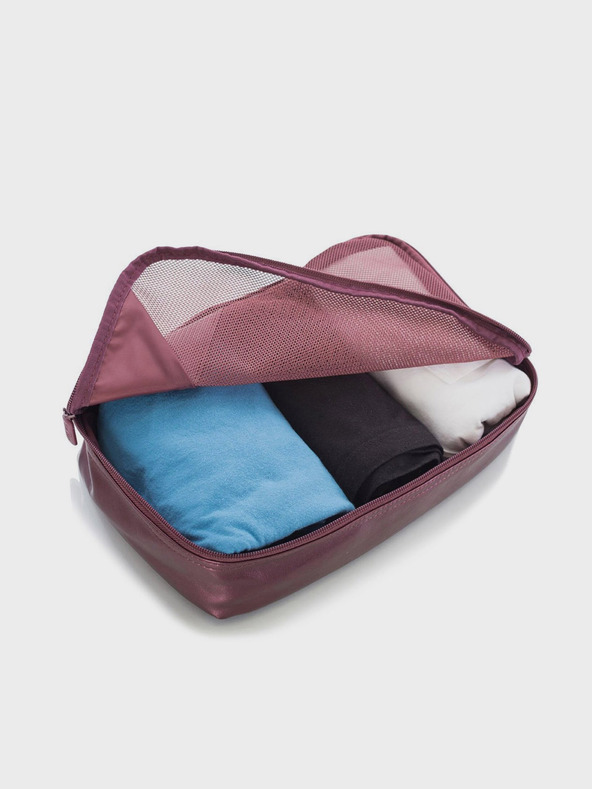 Heys Sada piatich cestovných tašiek v tmavo ružovej farbe Heys Metallic Packing Cube 5pc