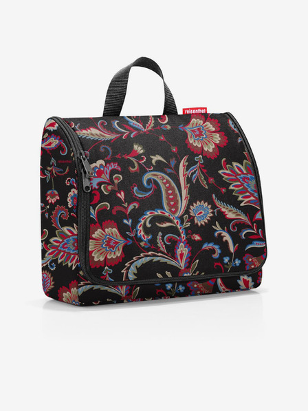 Reisenthel Vínovo-čierna dámska vzorovaná kozmetická taška Reisenthel Toiletbag XL Paisley Black