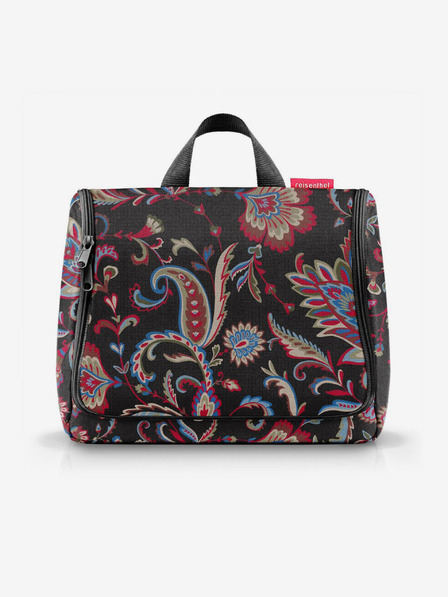 Reisenthel Vínovo-čierna dámska vzorovaná kozmetická taška Reisenthel Toiletbag XL Paisley Black