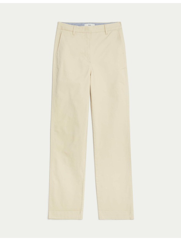 Marks & Spencer Rovné chino nohavice Marks & Spencer béžová
