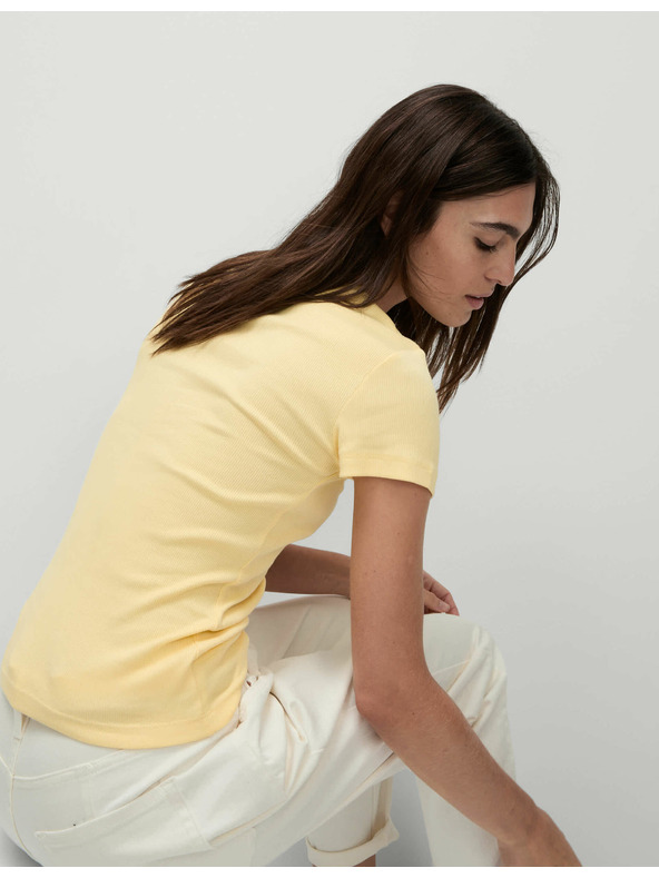 Marks & Spencer Rebrované tričko úzkeho strihu s vysokým podielom bavlny Marks & Spencer