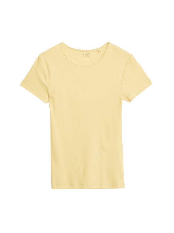 Marks & Spencer Rebrované tričko úzkeho strihu s vysokým podielom bavlny Marks & Spencer