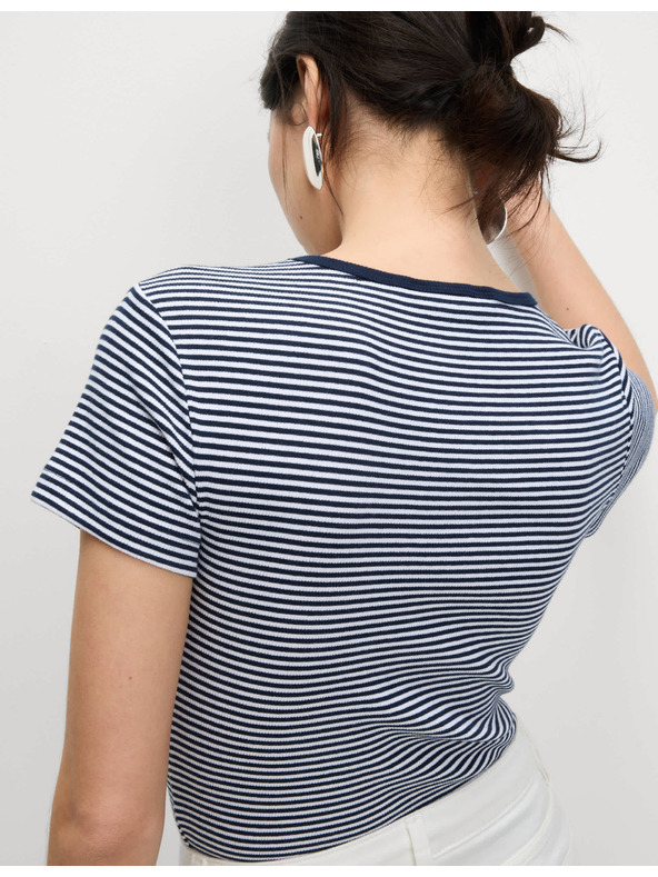 Marks & Spencer Prúžkované rebrované tričko Marks & Spencer