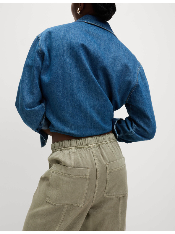 Marks & Spencer Farbené naťahovacie nohavice zúženého strihu so sťahovacou šnúrkou Marks & Spencer béžová