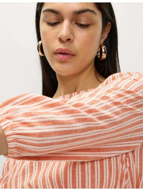 Marks & Spencer Asymetrické plážové midi šaty s vysokým podielom ľanu Marks & Spencer oranžová