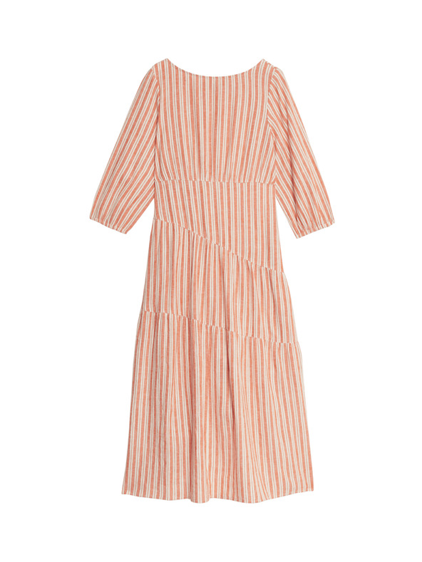 Marks & Spencer Asymetrické plážové midi šaty s vysokým podielom ľanu Marks & Spencer oranžová