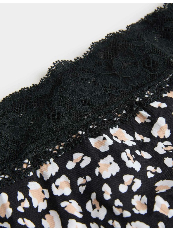 Marks & Spencer Čipkové bikiny nohavičky zo zmesi bavlny s potlačou, 5 ks Marks & Spencer biela