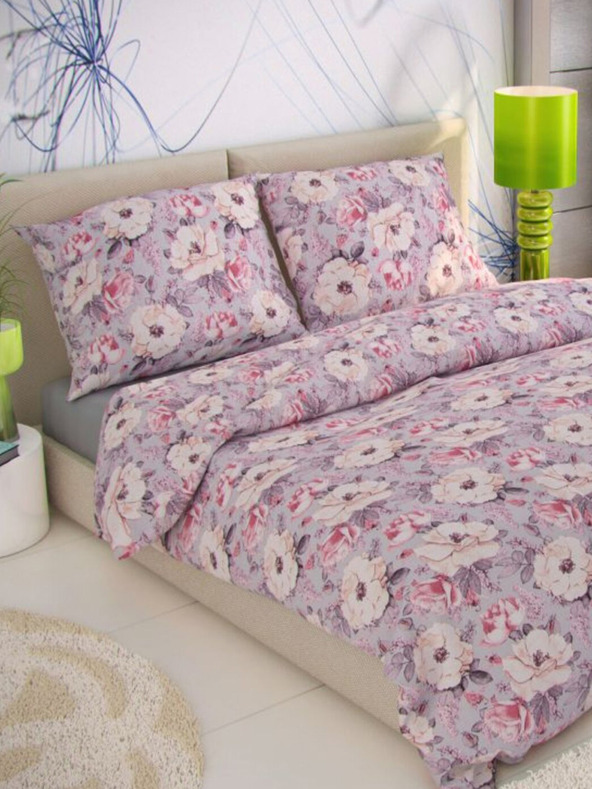 Kvalitex Francúzska krepová posteľná bielizeň 220x200, 70x90cm Ester sivá Kvalitex