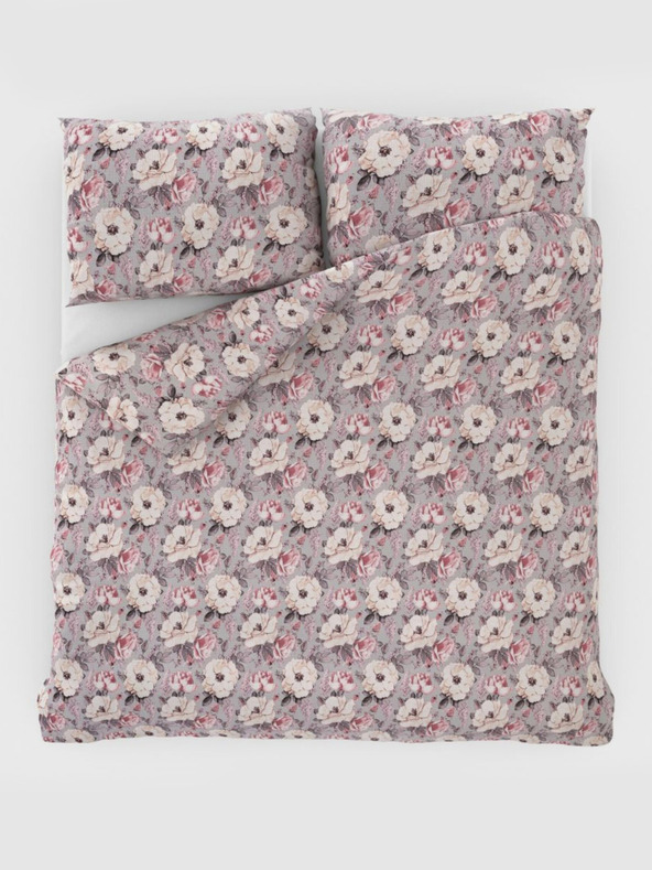 Kvalitex Francúzska krepová posteľná bielizeň 220x200, 70x90cm Ester sivá Kvalitex