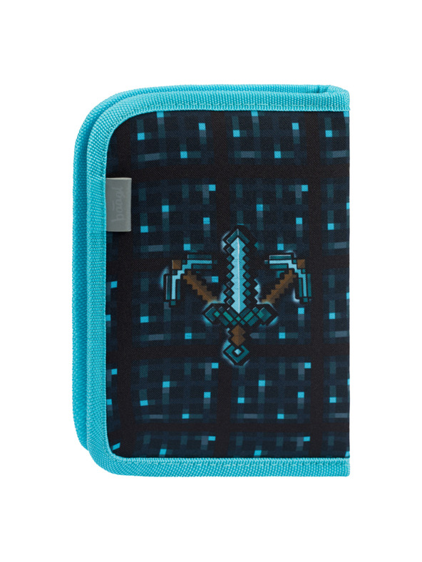 BAAGL  Modrý školský peračník jednoposchodový Minecraft Blue Axe Baagl